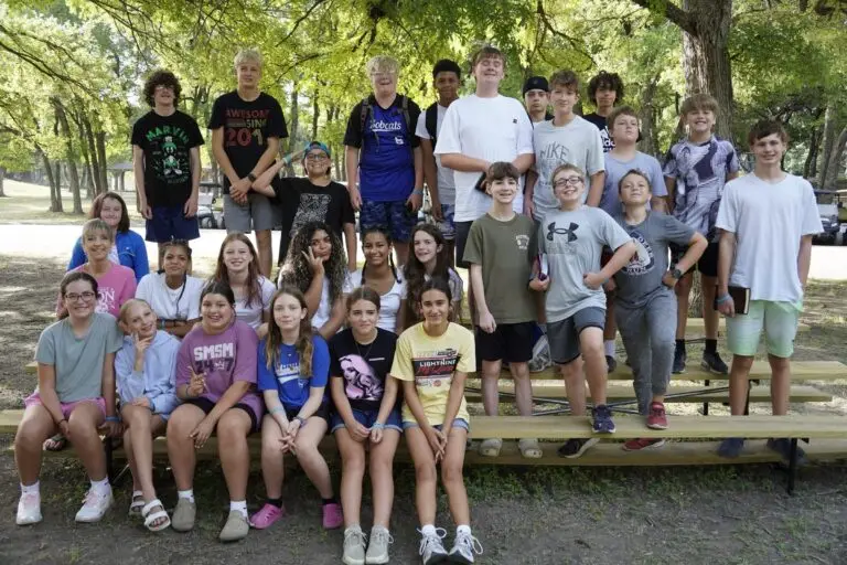 Southmont Student Ministry students gathered together at Highland Lakes Camp