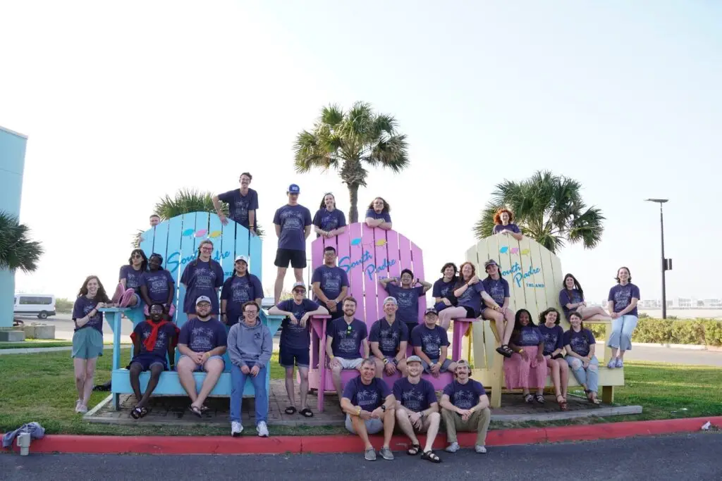 The Southmont College Ministry team together at South Padre Island on the Beach Reach spring break mission trip